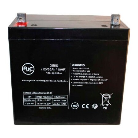 Battery Clerk AJC Golden Technology Alante 12V 55Ah Wheelchair Battery AJC-D55S-B-0-146946